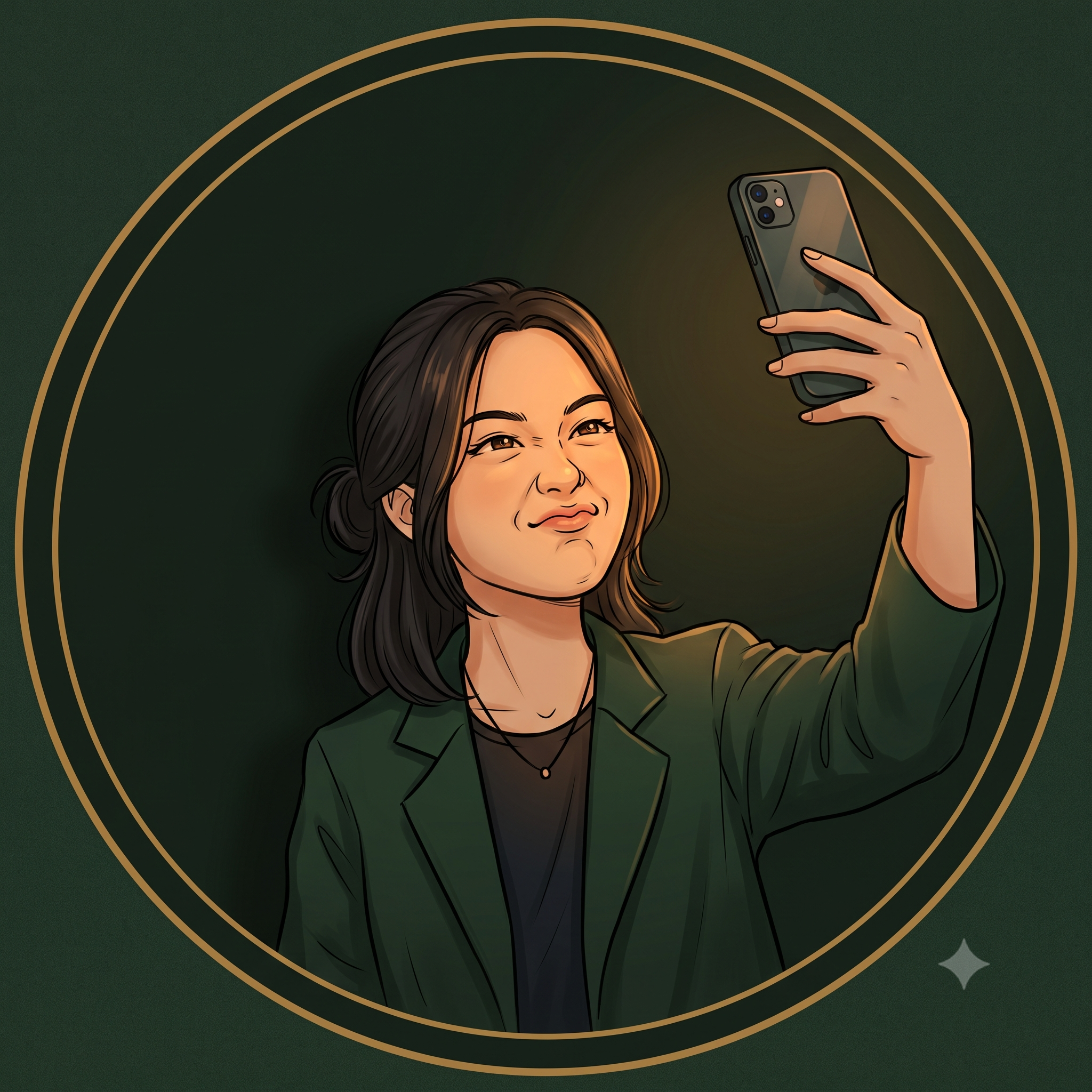 Ilustrasi Asha, mahasiswa pembuat konten
